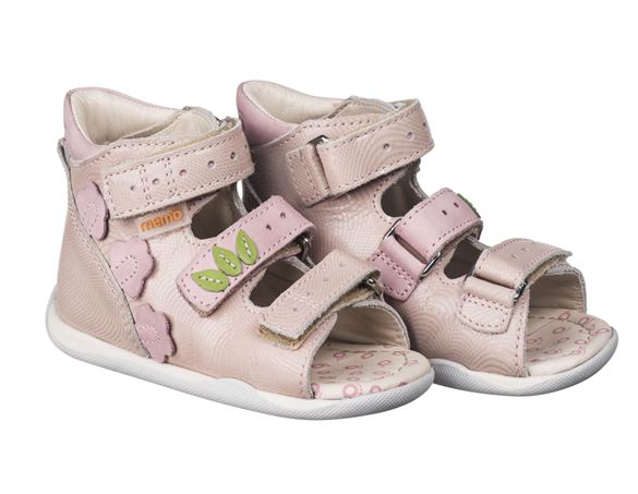 9: Memo Dino sandal, rosa - pigesandal med ekstra støtte